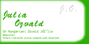 julia ozvald business card